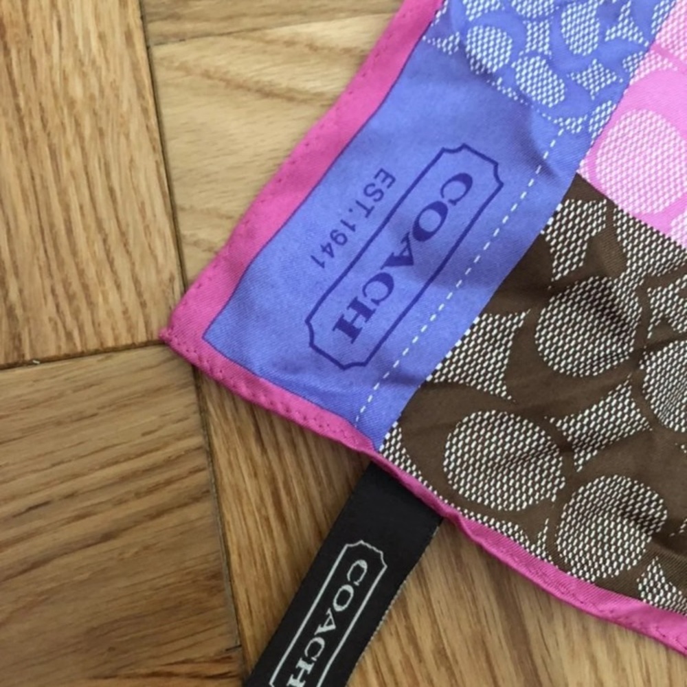 Coach Patchwork 100% Silk Scarf - image 3
